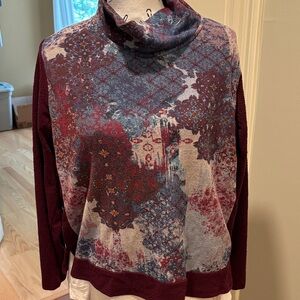Parsley & Sage Multicolor Cowl Neck Top